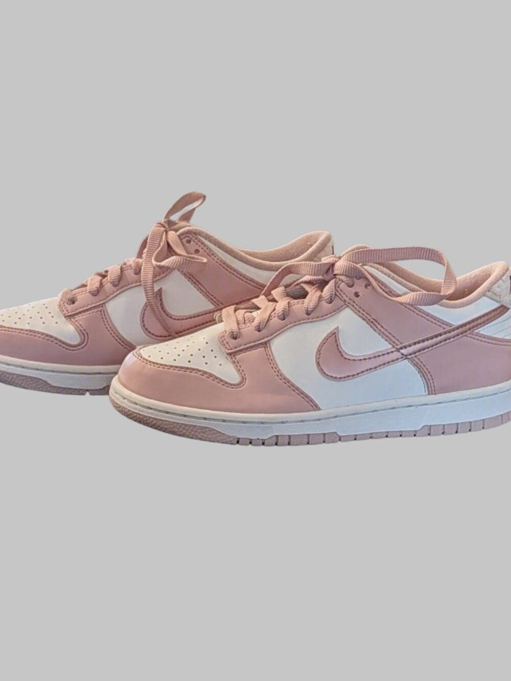 Nike Dunk Low Pink White Sneakers Youth 6Y Womens 7.5 Lace Up Casual